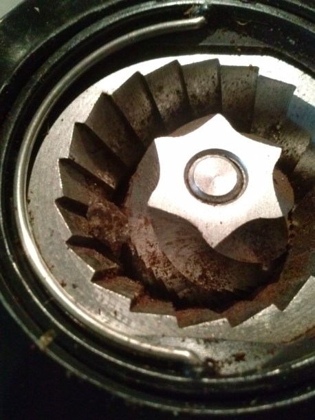 rock in burr grinder